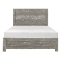 Rustic Design Gray Finish 1Pc Queen Size Bed Panel Headboard Footboard Bedroom Furniture Queen Gray Bedroom Wood