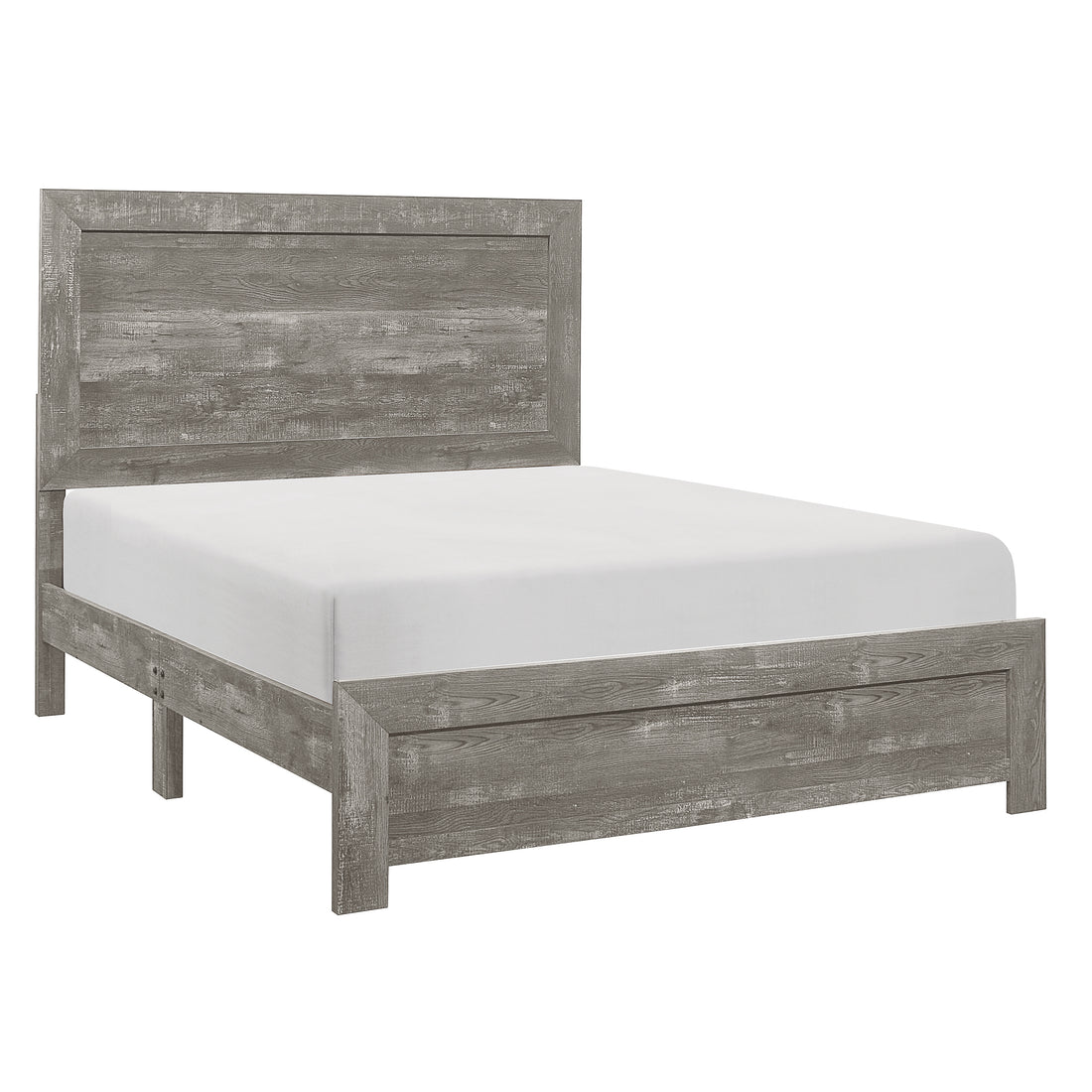 Rustic Design Gray Finish 1Pc Queen Size Bed Panel Headboard Footboard Bedroom Furniture Queen Gray Bedroom Wood