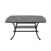 Square 8 Person 63.98" Long Dining Set Antique Bronze Aluminum