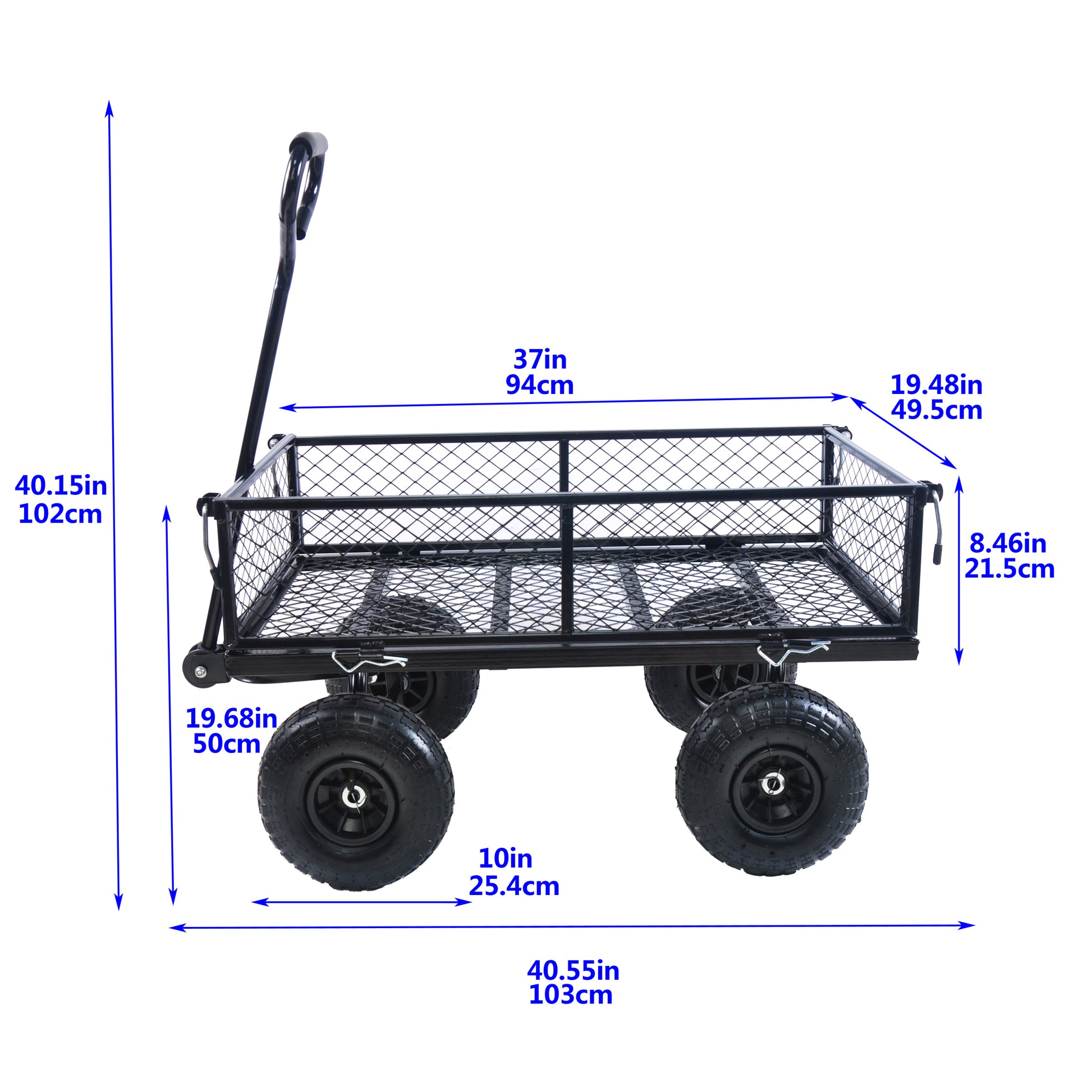 Wagon Cart Garden Cart Trucks Make It Easier To Transport Firewood Tc1840Bkg Black Metal