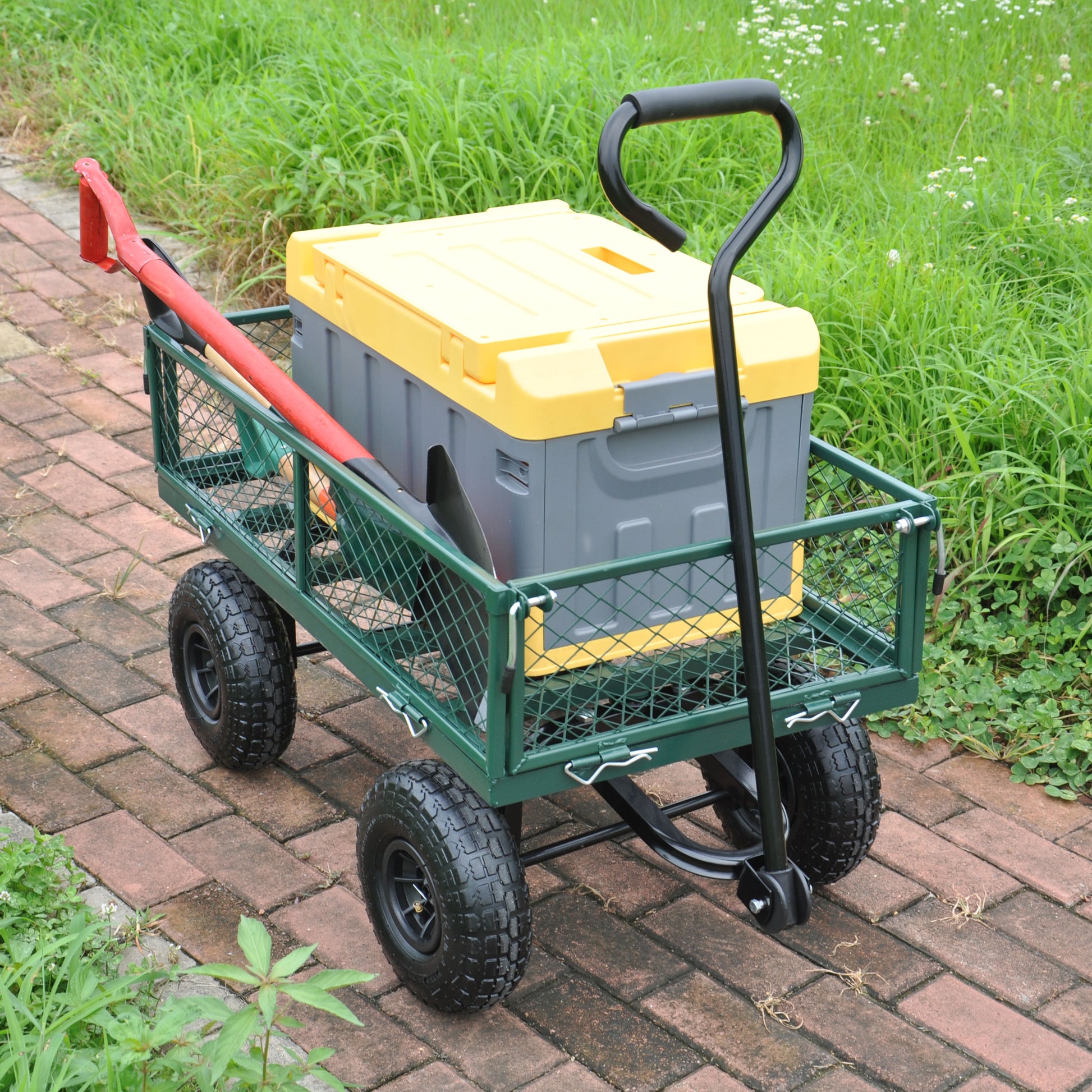 Wagon Cart Garden Cart Trucks Make It Easier To Transport Firewood Green Green Metal