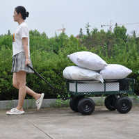 Wagon Cart Garden Cart Trucks Make It Easier To Transport Firewood Green Green Metal