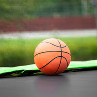 15Ft Trampoline With Basketball Hoop Inflator And Ladder Inner Safety Enclosure Green Green Steel