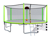 16Ft Trampoline With Basketball Hoop Pump And Ladder Inner Safety Enclosure With Soccer Goal Green Green Steel