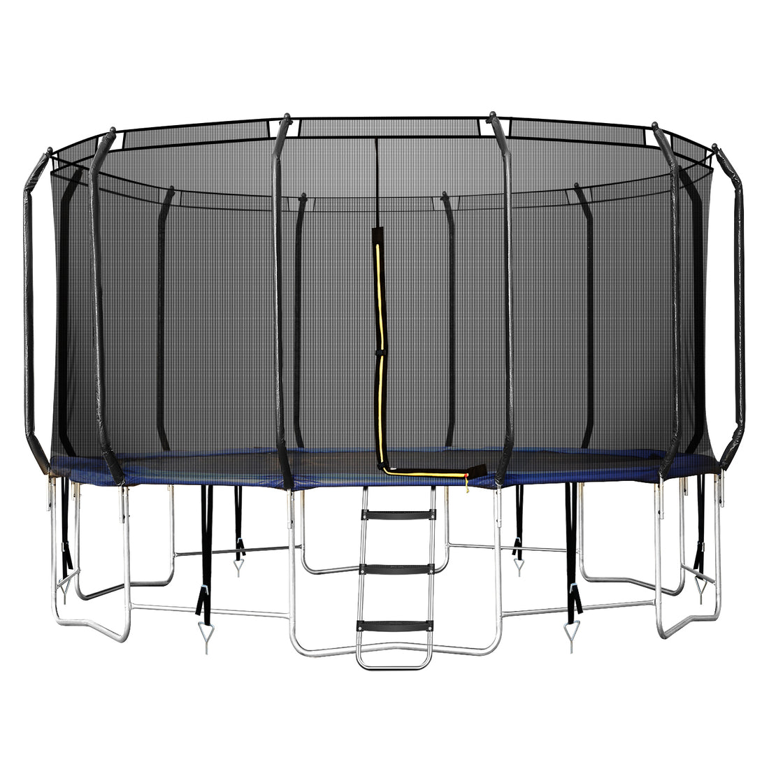 16 Ft Easy Assembly Trampoline For Family,Outdoor Jumping Trampoline With Safety Enclosure Net Black Metal