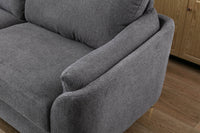 Contemporary 1Pc Loveseat Dark Gray With Gold Metal Legs Plywood Pocket Springs And Foam Casual Living Room Furniture Dark Gray Primary Living Space Mid Century Modern,Modern Plywood