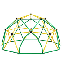 Kids Climbing Dome Tower 12 Ft Jungle Gym Geometric Playground Dome Climber Monkey Bars Play Center, Rust & Uv Resistant Steel Supporting 1000 Lbs Light Green Metal