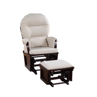 Madison Glider & Ottoman Espresso Latte Espresso Polyester Solid Wood