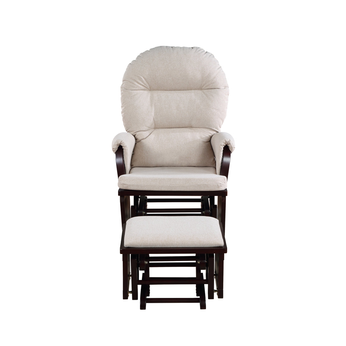 Madison Glider & Ottoman Espresso Latte Espresso Polyester Solid Wood