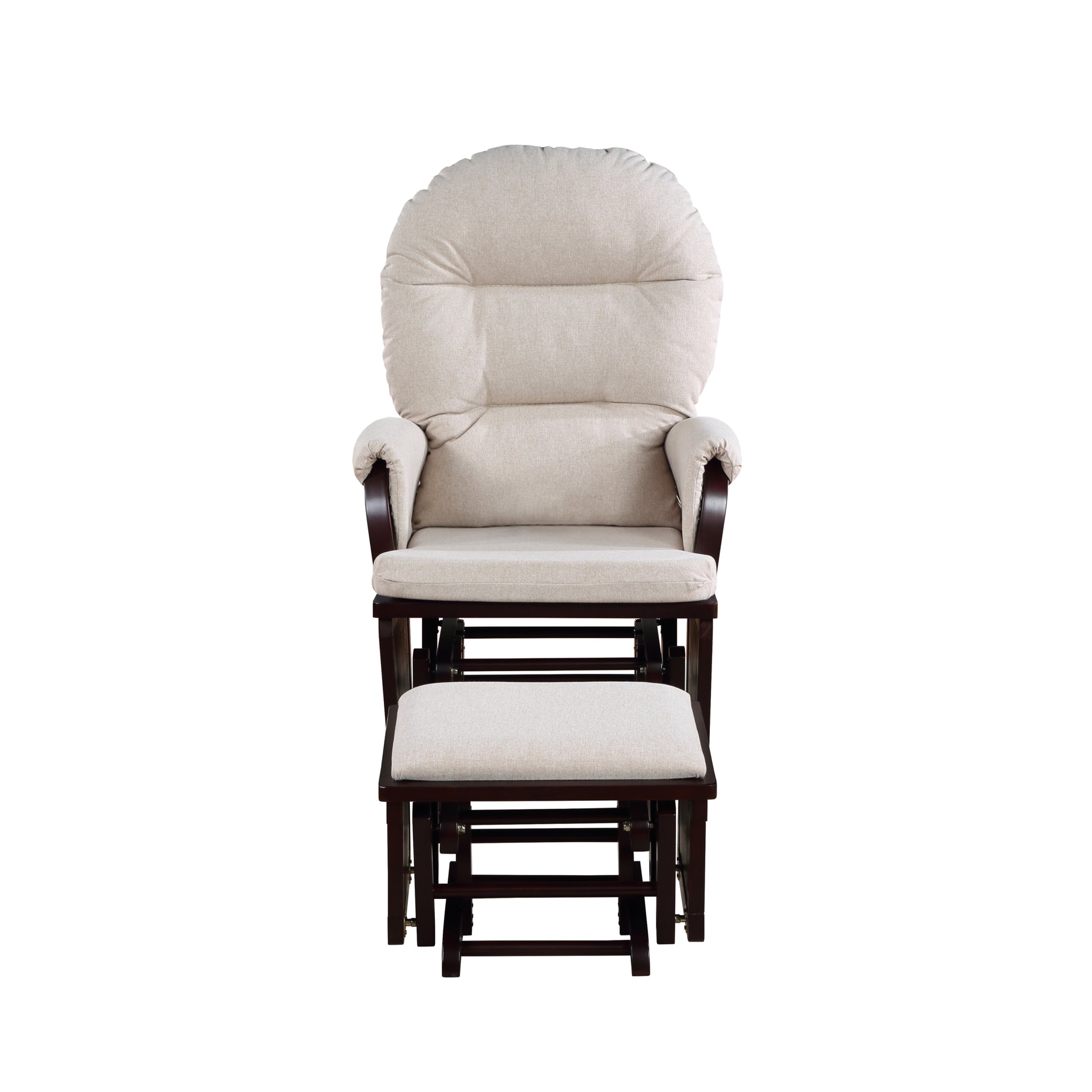 Madison Glider & Ottoman Espresso Latte Espresso Polyester Solid Wood