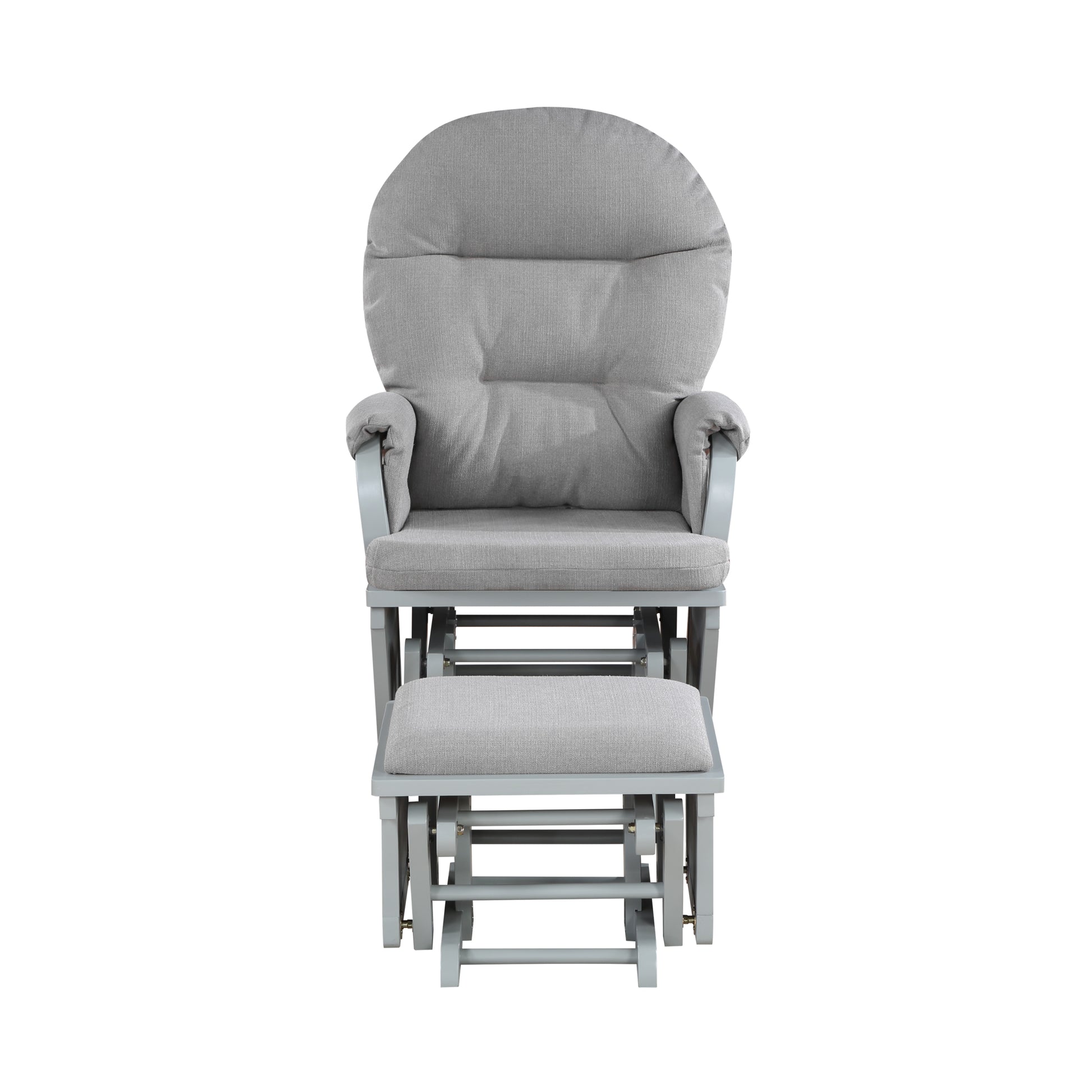 Madison Glider & Ottoman Gray Oyster Grey Polyester Solid Wood