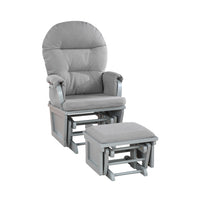 Madison Glider & Ottoman Gray Oyster Grey Polyester Solid Wood