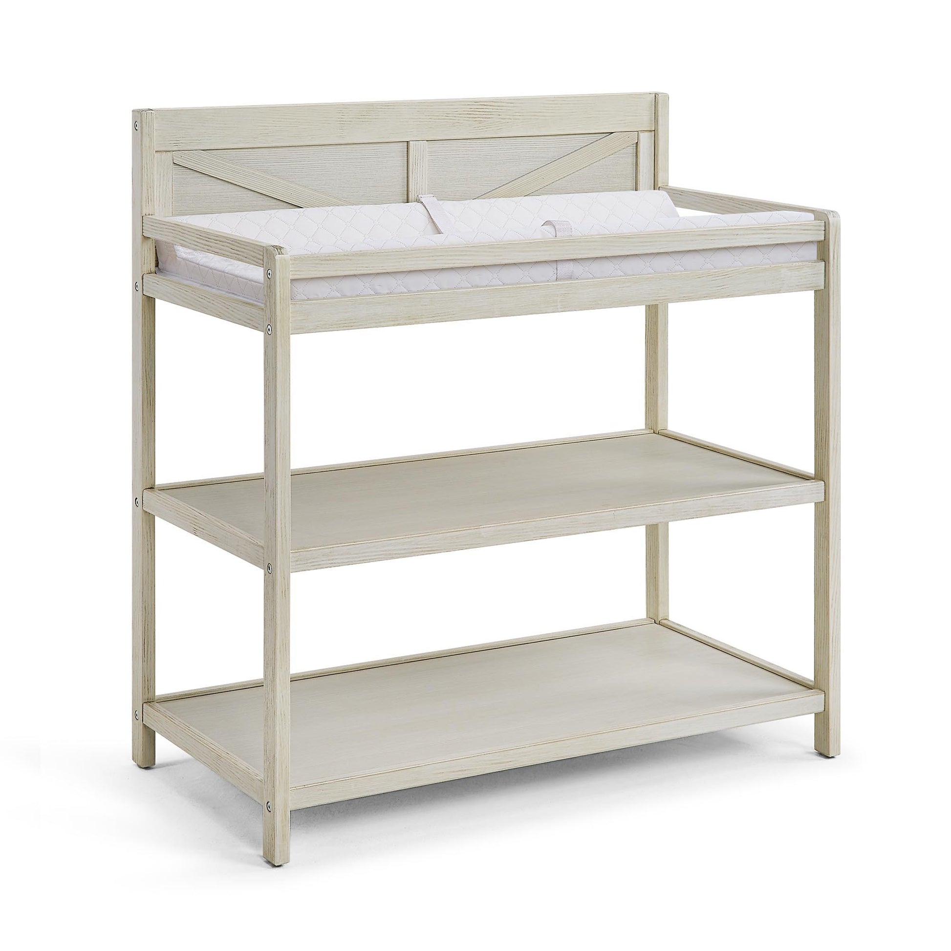 Barnside Changing Table Washed Gray Gray Solid Wood