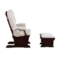 Madison Glider & Ottoman Espresso Latte Espresso Polyester Solid Wood