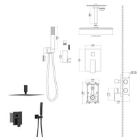 Dual Shower Head 10 Inch Ceiling Mount Square Shower System With Rough In Valve, Oil Rubber Bronze Oil Rubbed Bronze Stainless Steel