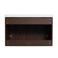 72 Inch Soft Close Doors Bathroom Vanity With Sink, A Small Storage Shelves, 30" And 12" Combination Cabinet, Kd Packing California Walnut 4 1 Bathroom Wall Mounted Modern Plywood