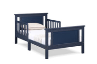 Connelly Reversible Panel Toddler Bed Midnight Blue Vintage Walnut Blue Solid Wood