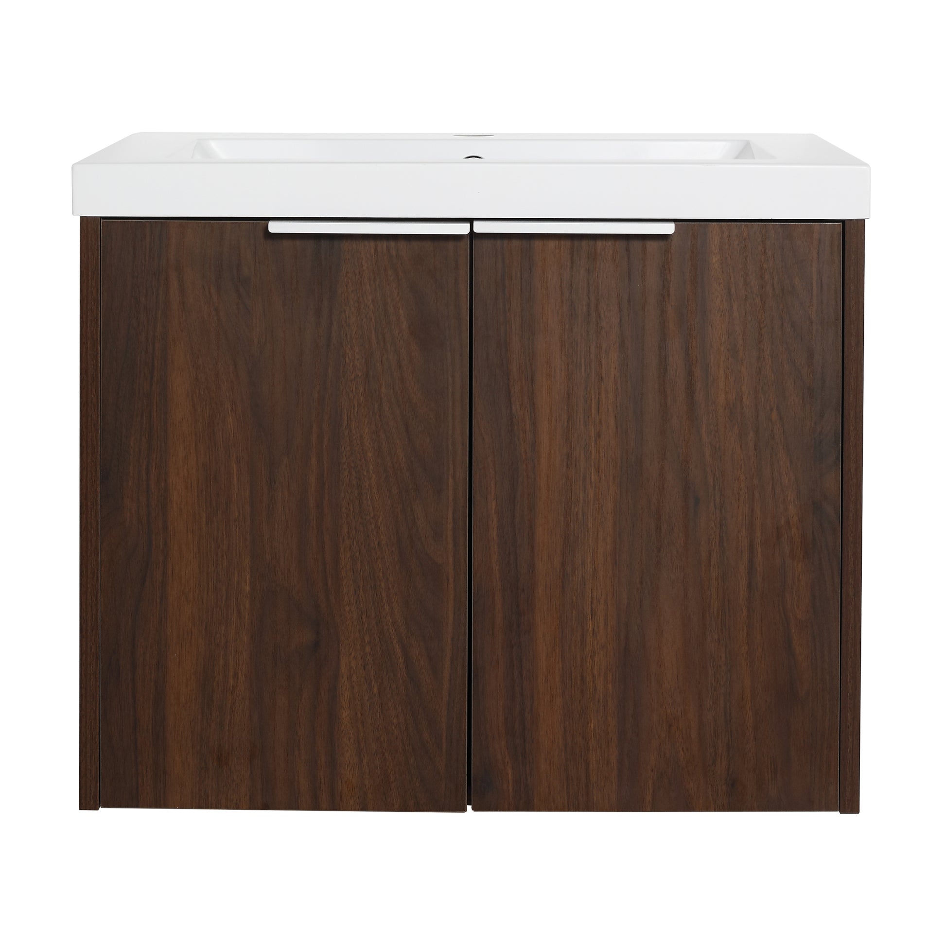 48 Inch Soft Close Doors Bathroom Vanity With Sink, Two Small Storage Shelves, 24" And 12" Combination Cabinet, Kd Packing California Walnut 2 2 Bathroom Wall Mounted Modern Plywood