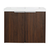 60 Inch Soft Close Doors Bathroom Vanity With Sink, A Small Storage Shelves, 24" And 12" Combination Cabinet, Kd Packing California Walnut 4 1 Bathroom Wall Mounted Modern Plywood