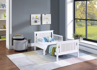 Connelly Reversible Panel Toddler Bed White Rockport Gray White Solid Wood