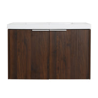 Soft Close Doors Bathroom Vanity With Sink,30 Inch For Small Bathroom,30X18 00630Caw Kd Packing California Walnut 2 Wall Mounted Modern Plywood Plywood