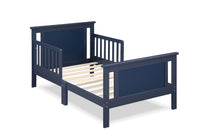 Connelly Reversible Panel Toddler Bed Midnight Blue Vintage Walnut Blue Solid Wood