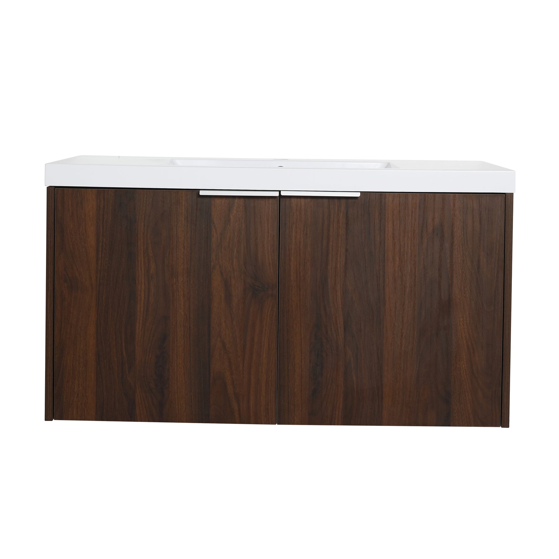 Modern Design 36 Inch Float Mounting Bathroom Vanity With Sink Soft Close Door,2 Doors 00636Caw Kd Packing California Walnut 2 Bathroom Wall Mounted Plywood Plywood