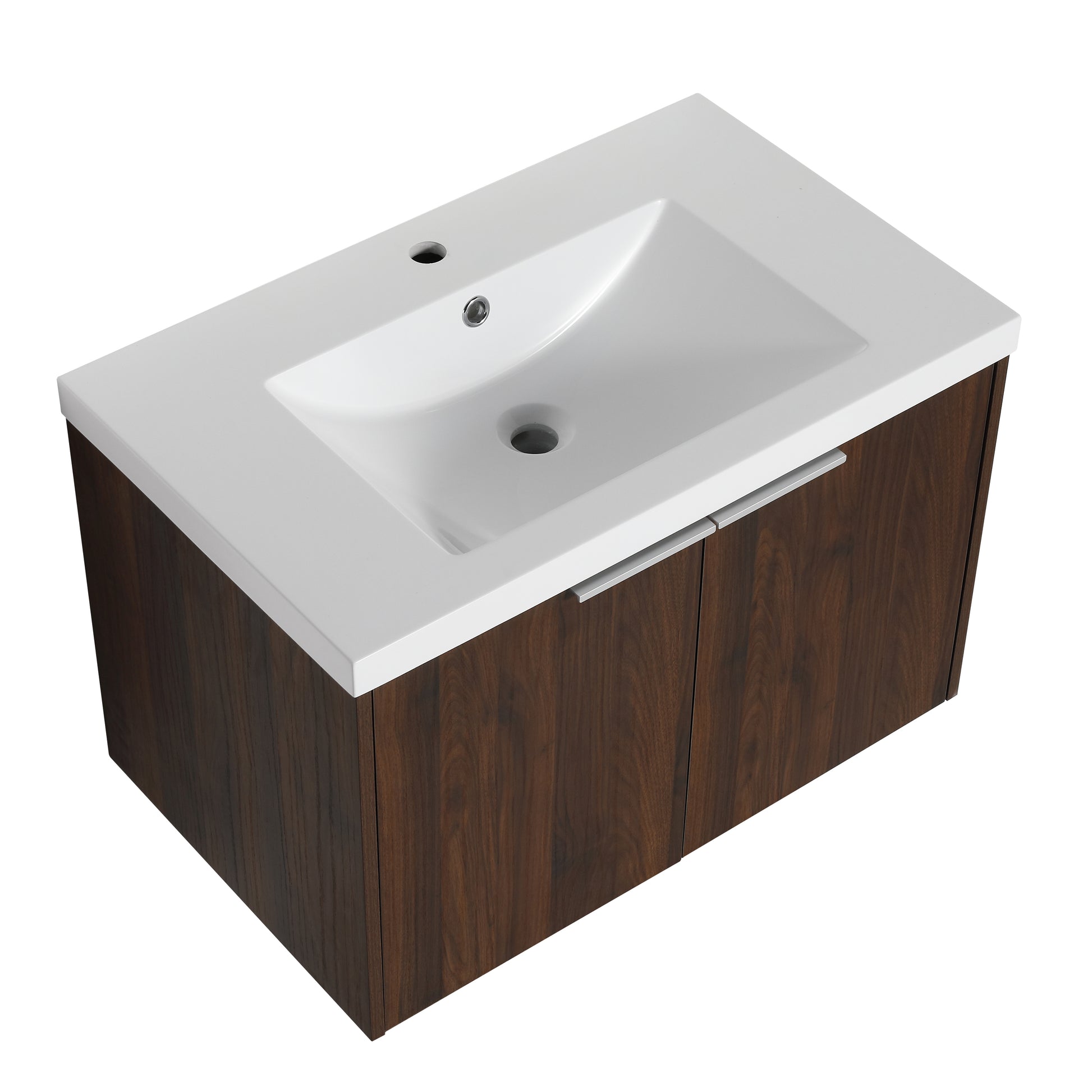 72 Inch Soft Close Doors Bathroom Vanity With Sink, A Small Storage Shelves, 30" And 12" Combination Cabinet, Kd Packing California Walnut 4 1 Bathroom Wall Mounted Modern Plywood