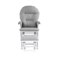 Madison Glider & Ottoman White Oyster White Polyester Solid Wood