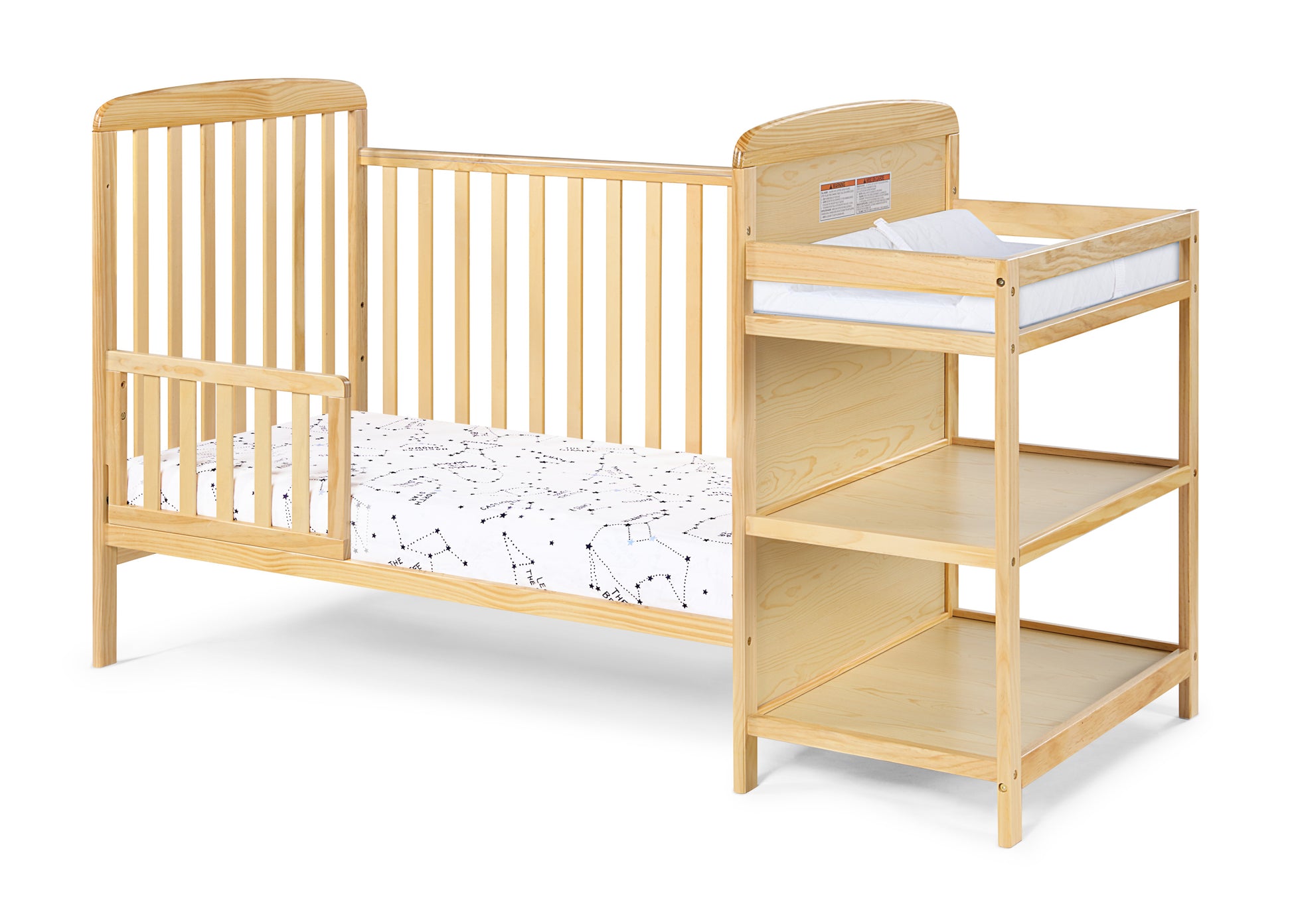 Ramsey Crib And Changer Combo Natural Natural Solid Wood