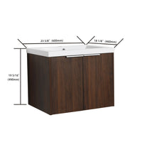 Bathroom Cabinet With Sink,Soft Close Doors,Float Mounting Design,24 Inch For Small Bathroom,24X18 00624Caw Kd Packing California Walnut 2 Bathroom Wall Mounted Modern Plywood Plywood