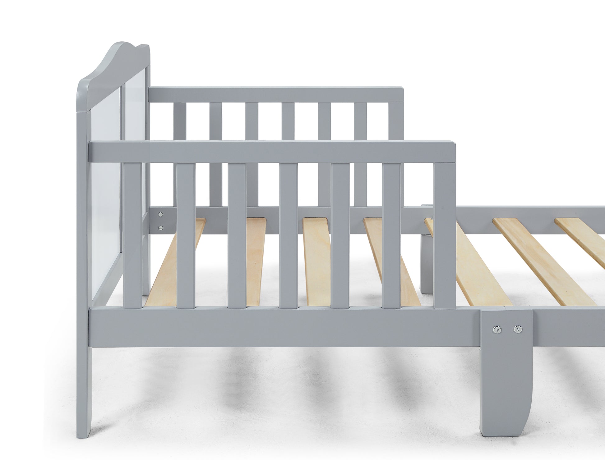 Birdie Toddler Bed Light Gray White Light Gray Solid Wood