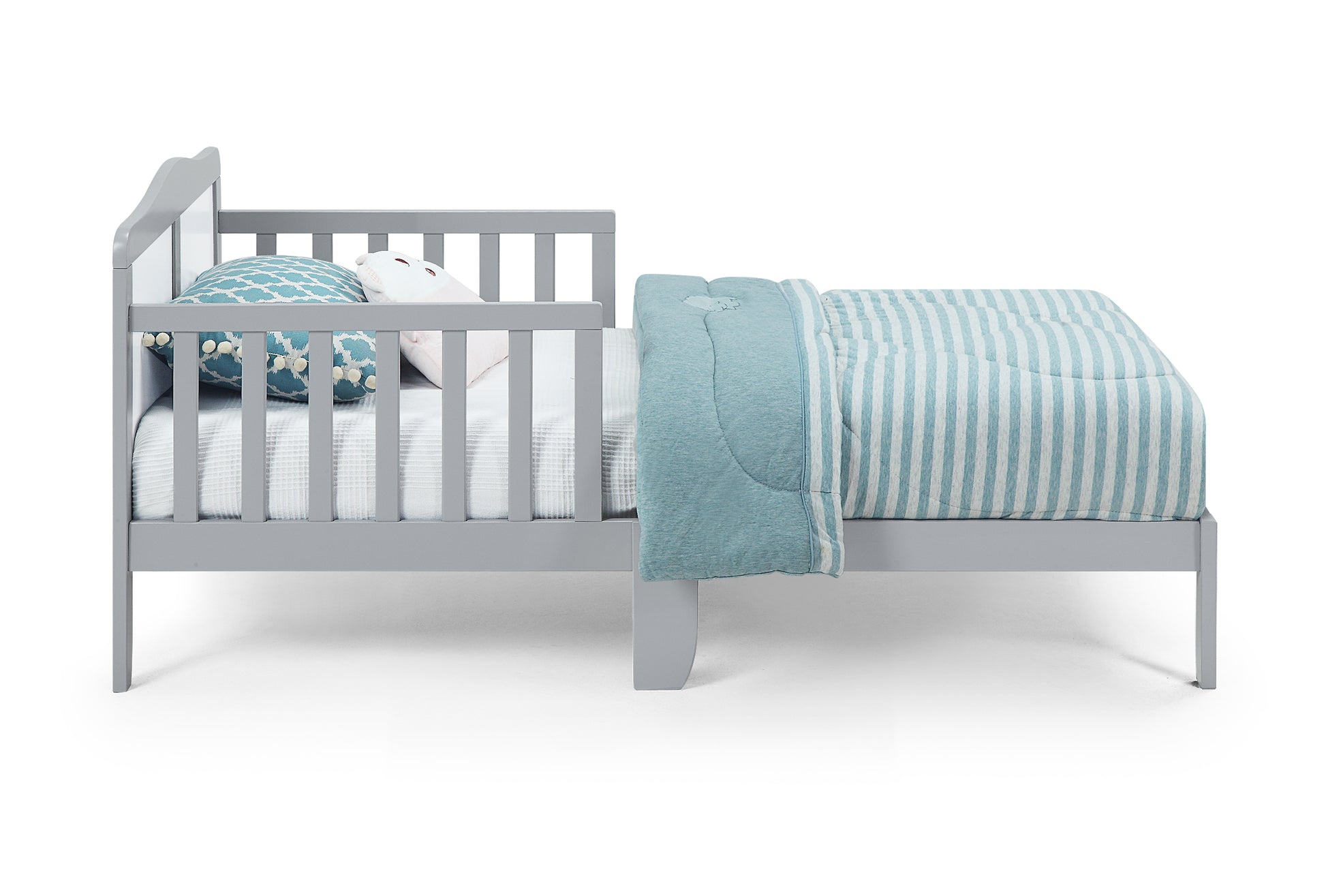 Birdie Toddler Bed Light Gray White Light Gray Solid Wood