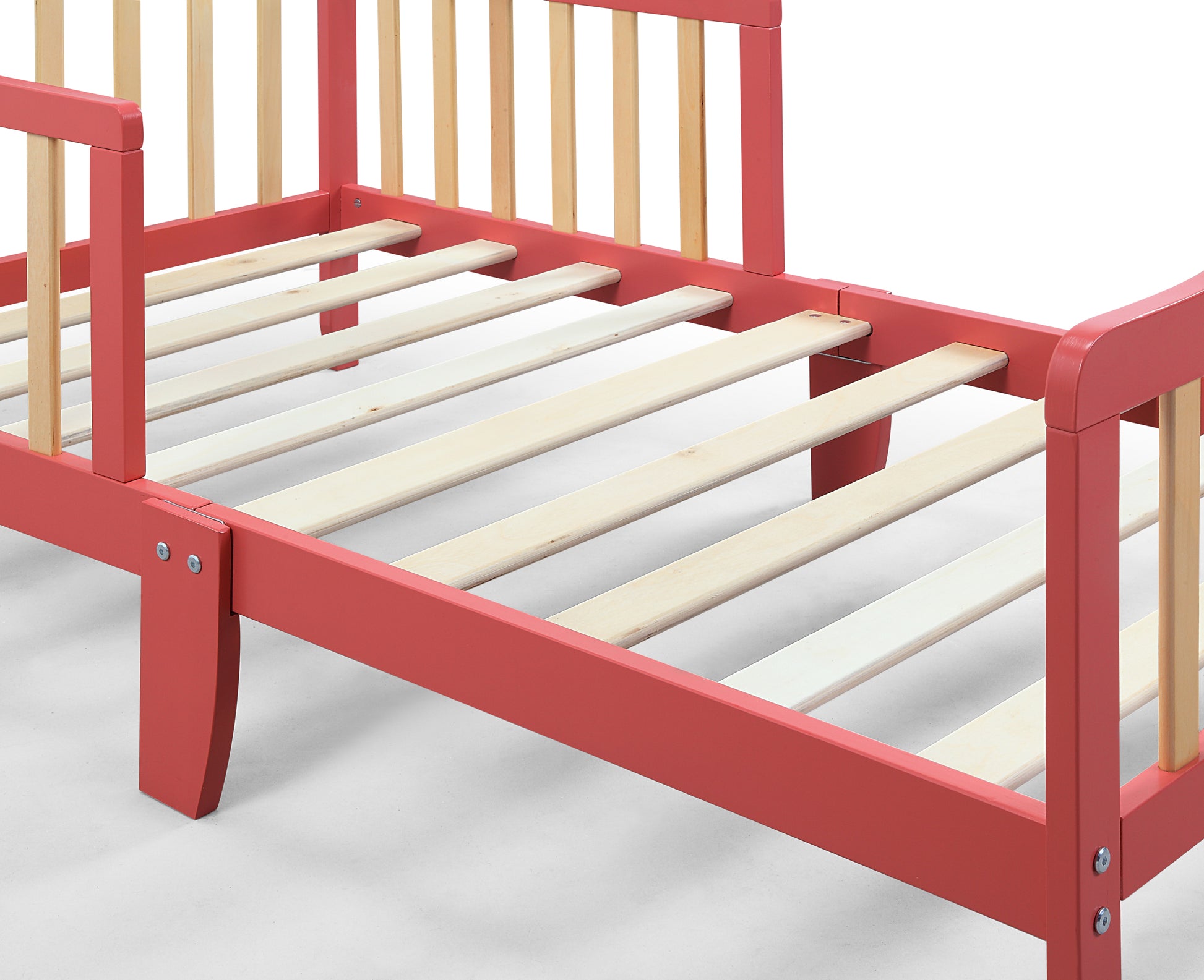 Twain Toddler Bed Coral Natural Coral Solid Wood