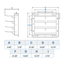 Ipower 18 Inch Square Aluminum Automatic Gravity Shutter Louver Vent, Silver Silver Aluminium