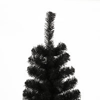 7.5Ft Black Slim Artificial Christmas Tree Includes Foldable Metal Stand Black Polyester