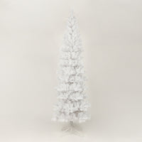 7.5Ft White Slim Artificial Christmas Tree Includes Foldable Metal Stand White American Traditional Polyester Polyester
