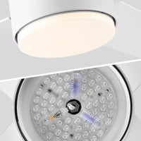 44 In Intergrated Led Ceiling Fan Lighting With White Abs Blade White Plywood