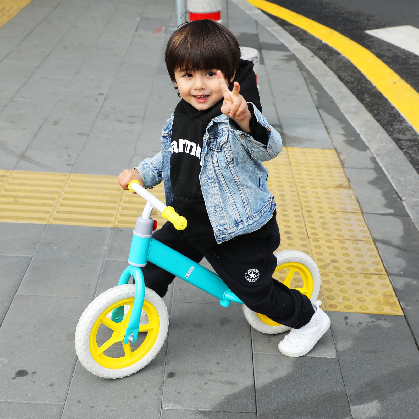 11Inch Kids Balance Bike Adjustable Height Carbon Steel & Pe Tires For 2 6 Years Blue Steel