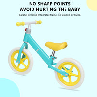 11Inch Kids Balance Bike Adjustable Height Carbon Steel & Pe Tires For 2 6 Years Blue Steel