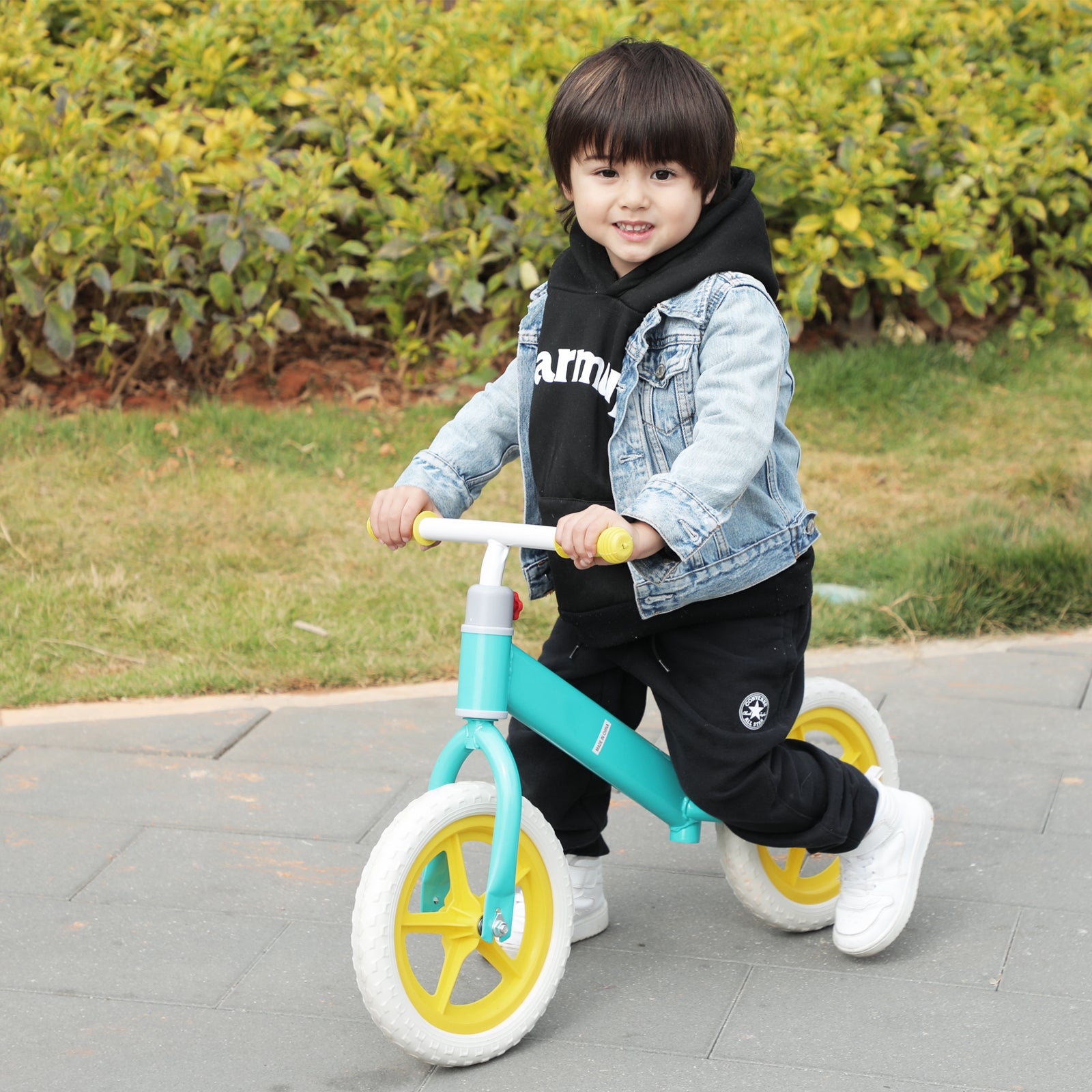 11Inch Kids Balance Bike Adjustable Height Carbon Steel & Pe Tires For 2 6 Years Blue Steel