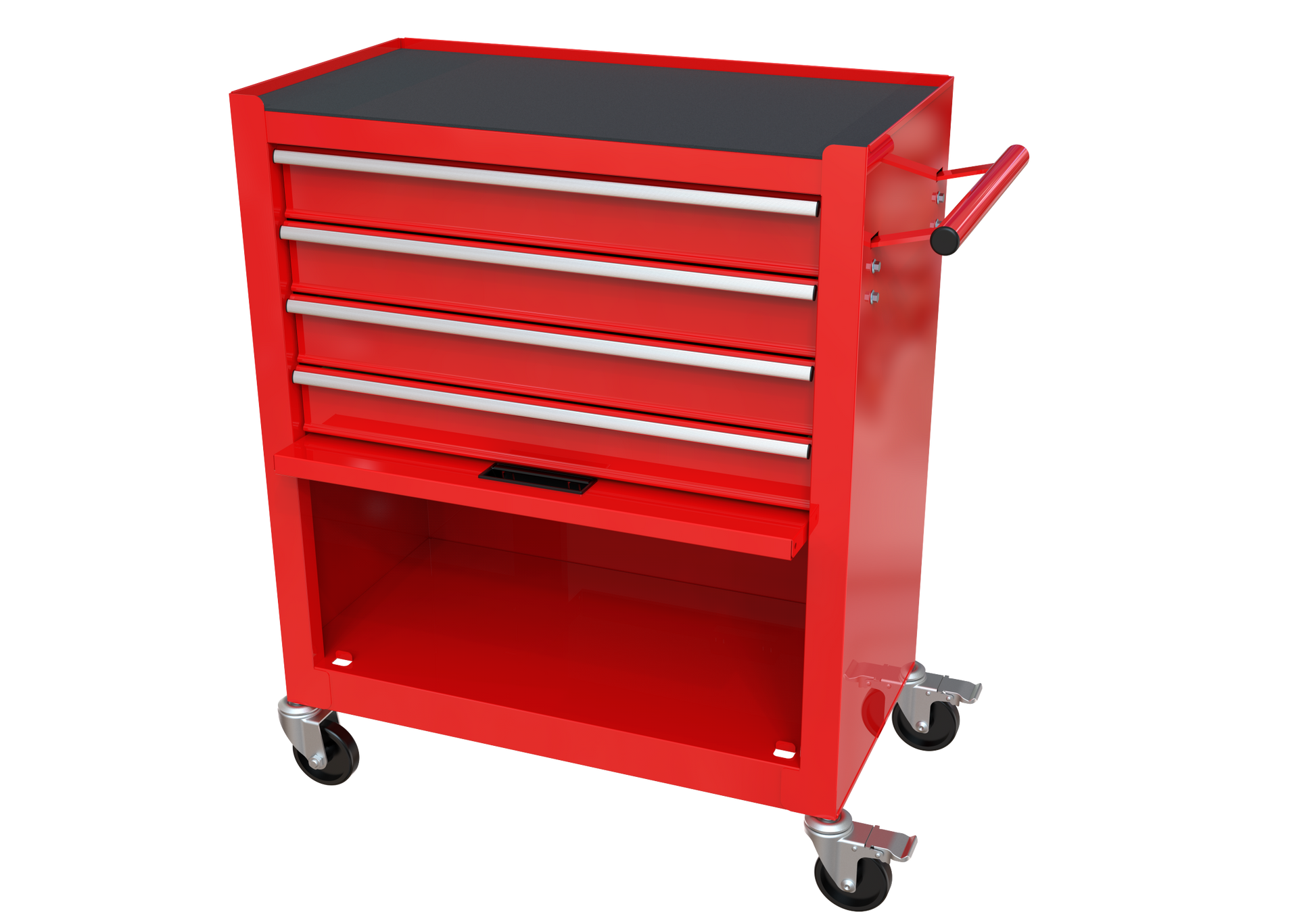 4 Drawers Tool Cabinet With Tool Sets Red Red Steel