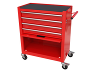 4 Drawers Tool Cabinet With Tool Sets Red Red Steel