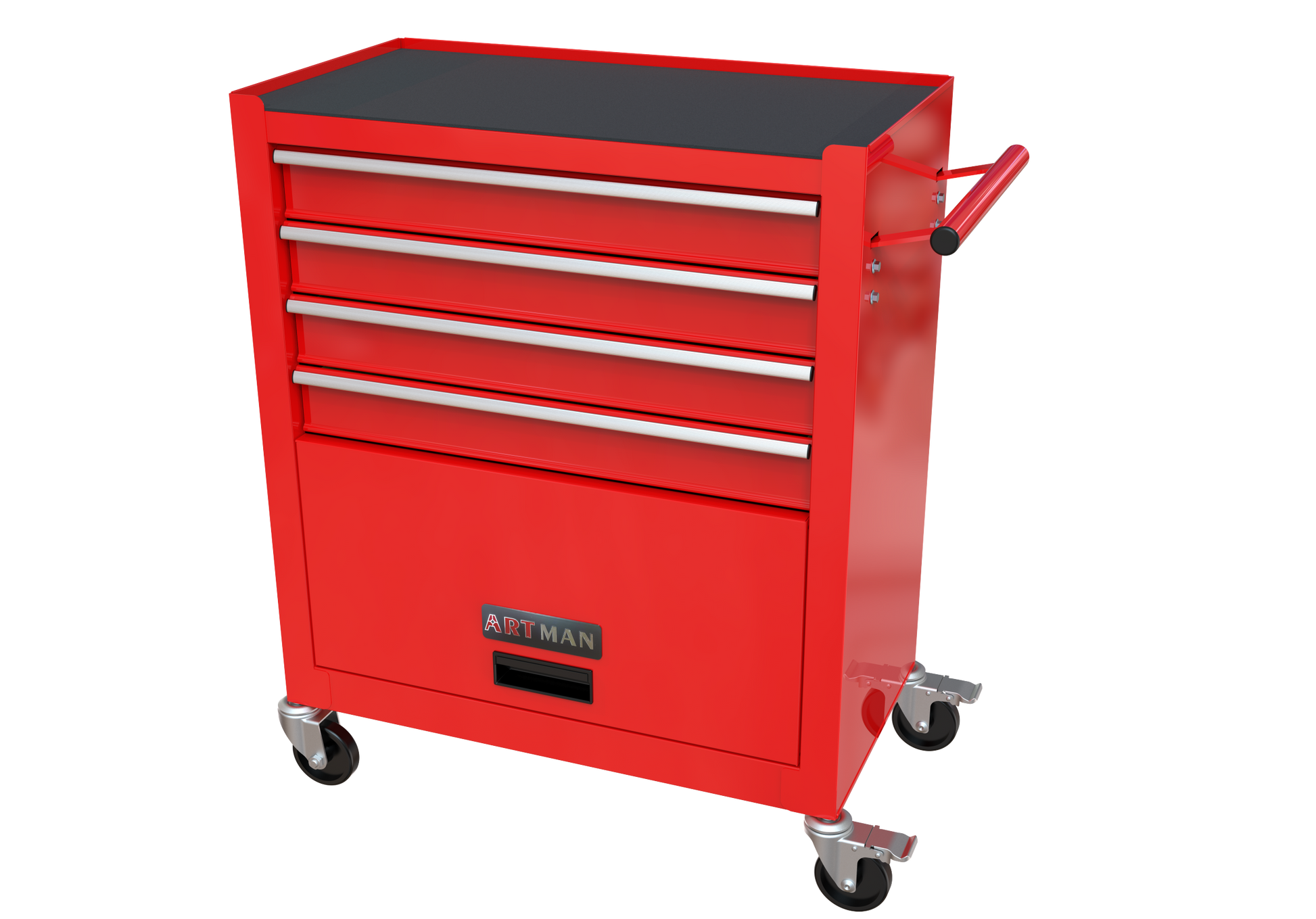 4 Drawers Tool Cabinet With Tool Sets Red Red Steel