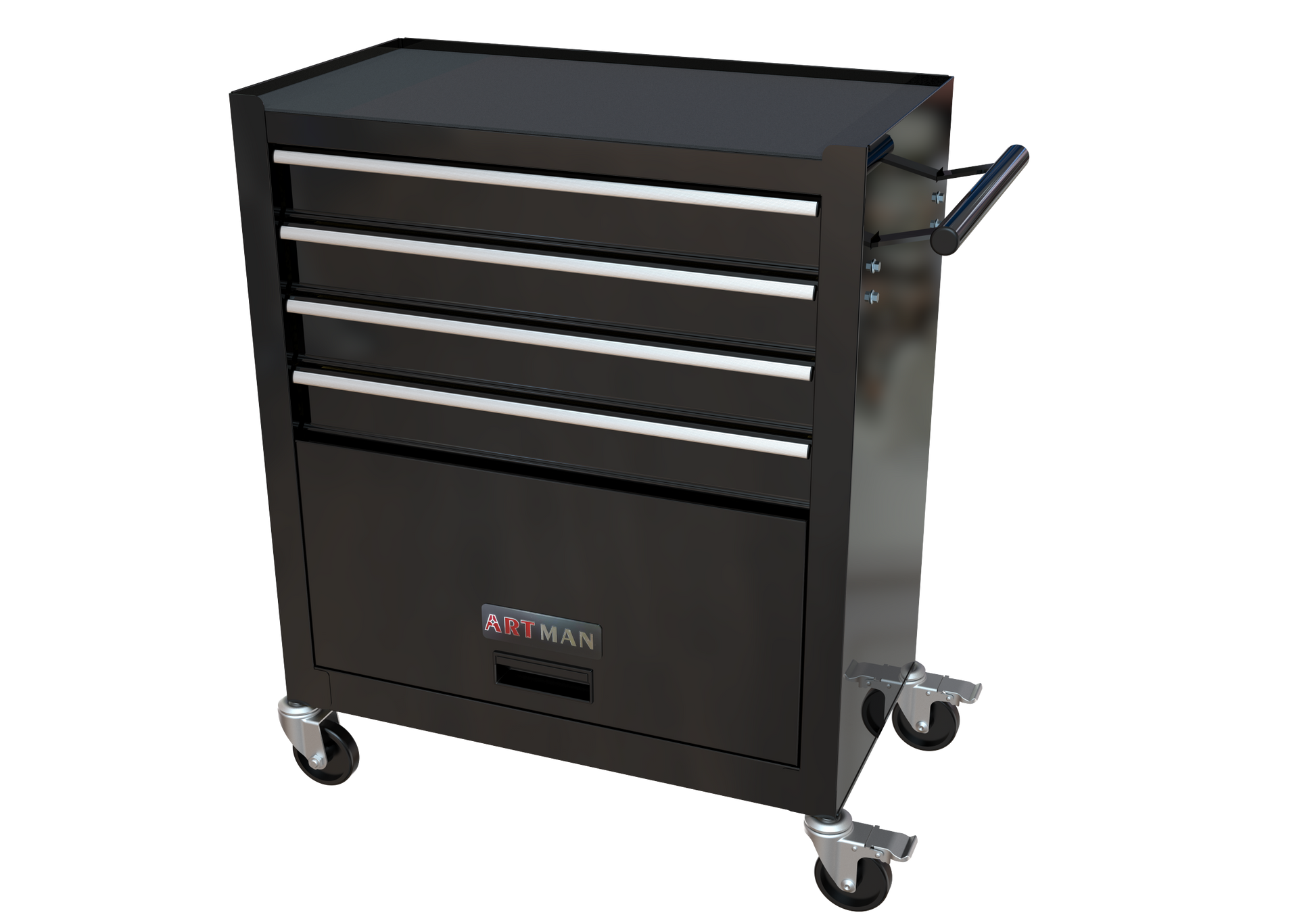 4 Drawers Tool Cabinet With Tool Sets Black Red Steel