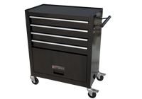 4 Drawers Tool Cabinet With Tool Sets Black Red Steel