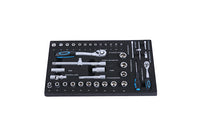 4 Drawers Tool Cabinet With Tool Sets Black Red Steel