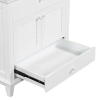 30" Bathroom Vanity Base Without Sink, Bathroom Cabinet With Two Doors And One Drawer, White White Solid Wood