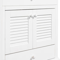 30" Bathroom Vanity With Sink, Bathroom Cabinet With Two Doors And One Drawer, White Old Sku: Jl000005Aak White Solid Wood