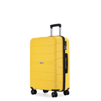 Hardshell Suitcase Spinner Wheels Pp Luggage Sets Lightweight Durable Suitcase With Tsa Lock,3 Piece Set 20 24 28 ,Yellow Yellow Polypropylene